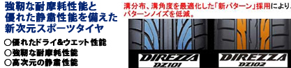 ダンロップ ディレッツァ DZ102 在庫● 2024年製 DIREZZA サマータイヤのブランドイメージ