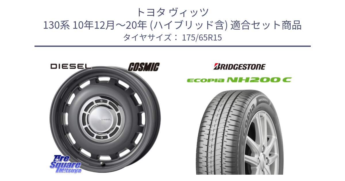 トヨタ ヴィッツ 130系 10年12月～20年 (ハイブリッド含) 用セット商品です。クロスブラッド DIESEL ディーゼル ホイール 15インチ と ECOPIA NH200C エコピア サマータイヤ 175/65R15 の組合せ商品です。