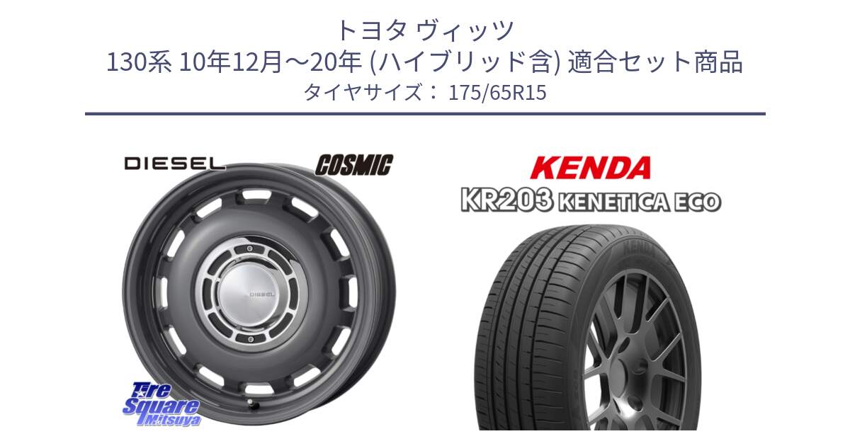 トヨタ ヴィッツ 130系 10年12月～20年 (ハイブリッド含) 用セット商品です。クロスブラッド DIESEL ディーゼル ホイール 15インチ と ケンダ KENETICA ECO KR203 サマータイヤ 175/65R15 の組合せ商品です。