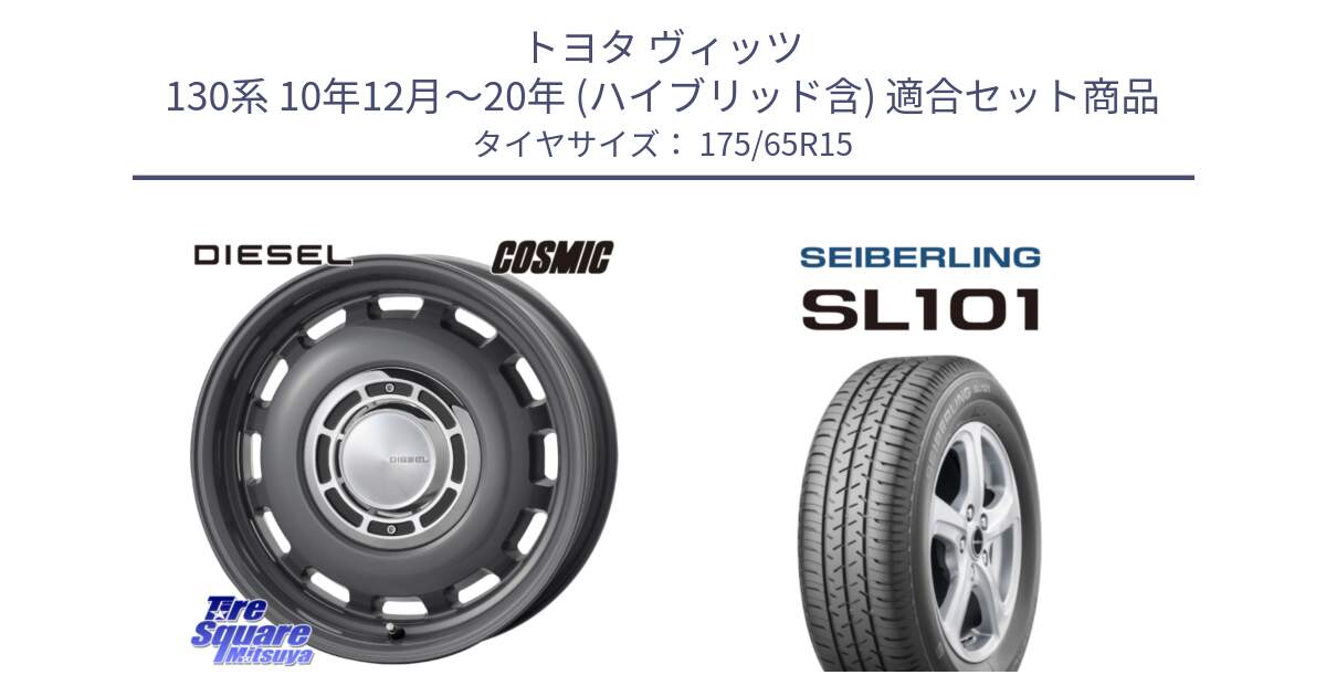 トヨタ ヴィッツ 130系 10年12月～20年 (ハイブリッド含) 用セット商品です。クロスブラッド DIESEL ディーゼル ホイール 15インチ と SEIBERLING セイバーリング SL101 175/65R15 の組合せ商品です。