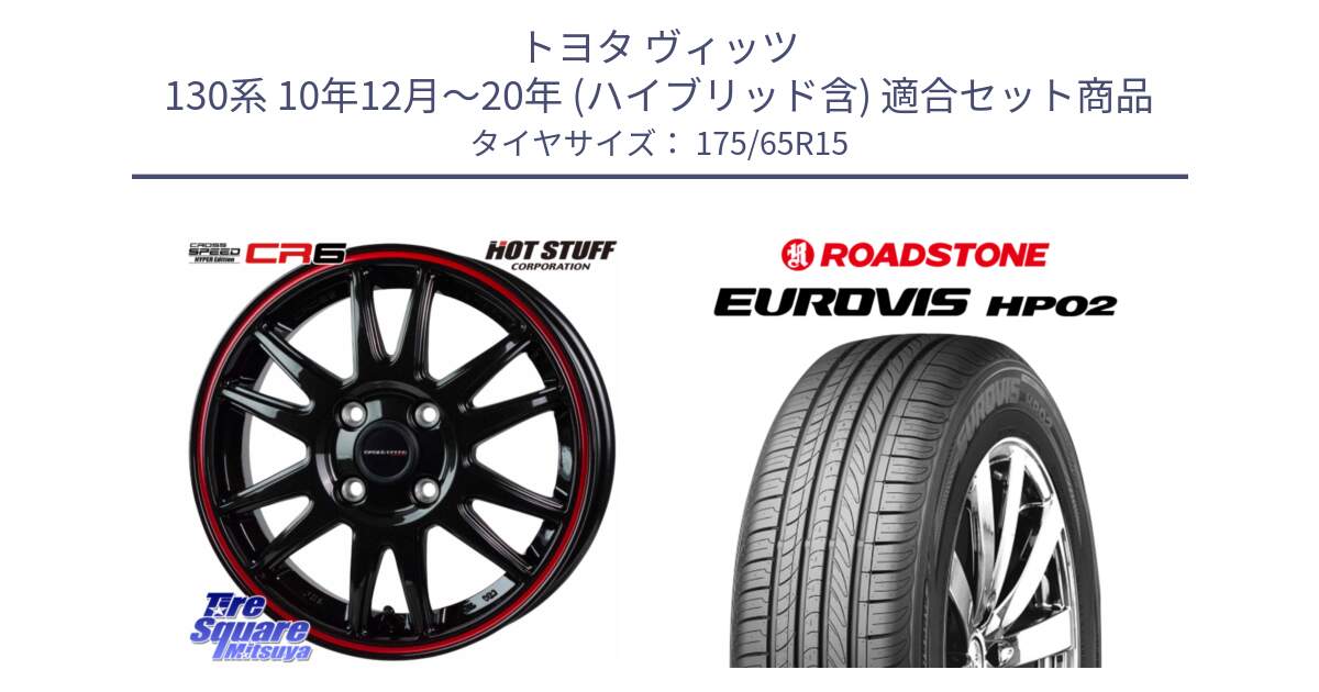 トヨタ ヴィッツ 130系 10年12月～20年 (ハイブリッド含) 用セット商品です。クロススピード CR6 CR-6 軽量ホイール 15インチ と ロードストーン EUROVIS HP02 サマータイヤ 175/65R15 の組合せ商品です。