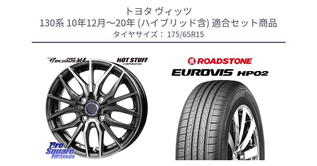 トヨタ ヴィッツ 130系 10年12月～20年 (ハイブリッド含) 用セット商品です。Precious AST M4 プレシャス アスト M4 4H ホイール 15インチ と ロードストーン EUROVIS HP02 サマータイヤ 175/65R15 の組合せ商品です。