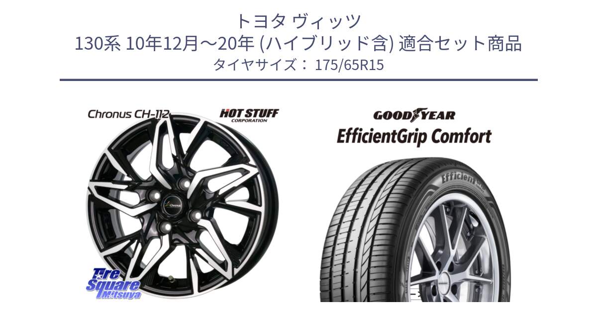 トヨタ ヴィッツ 130系 10年12月～20年 (ハイブリッド含) 用セット商品です。Chronus CH-112 クロノス CH112 ホイール 15インチ と EffcientGrip Comfort サマータイヤ 175/65R15 の組合せ商品です。