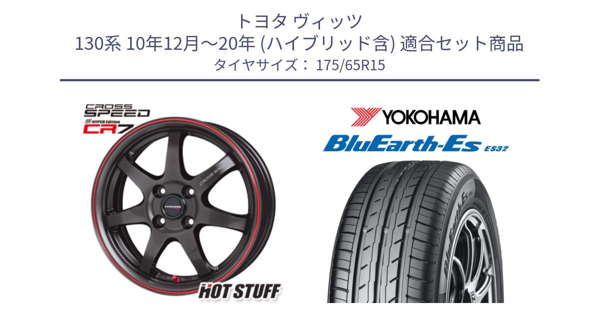 トヨタ ヴィッツ 130系 10年12月～20年 (ハイブリッド含) 用セット商品です。クロススピード CR7 CR-7 軽量 ホイール 15インチ と R6279 ヨコハマ BluEarth-Es ES32 175/65R15 の組合せ商品です。