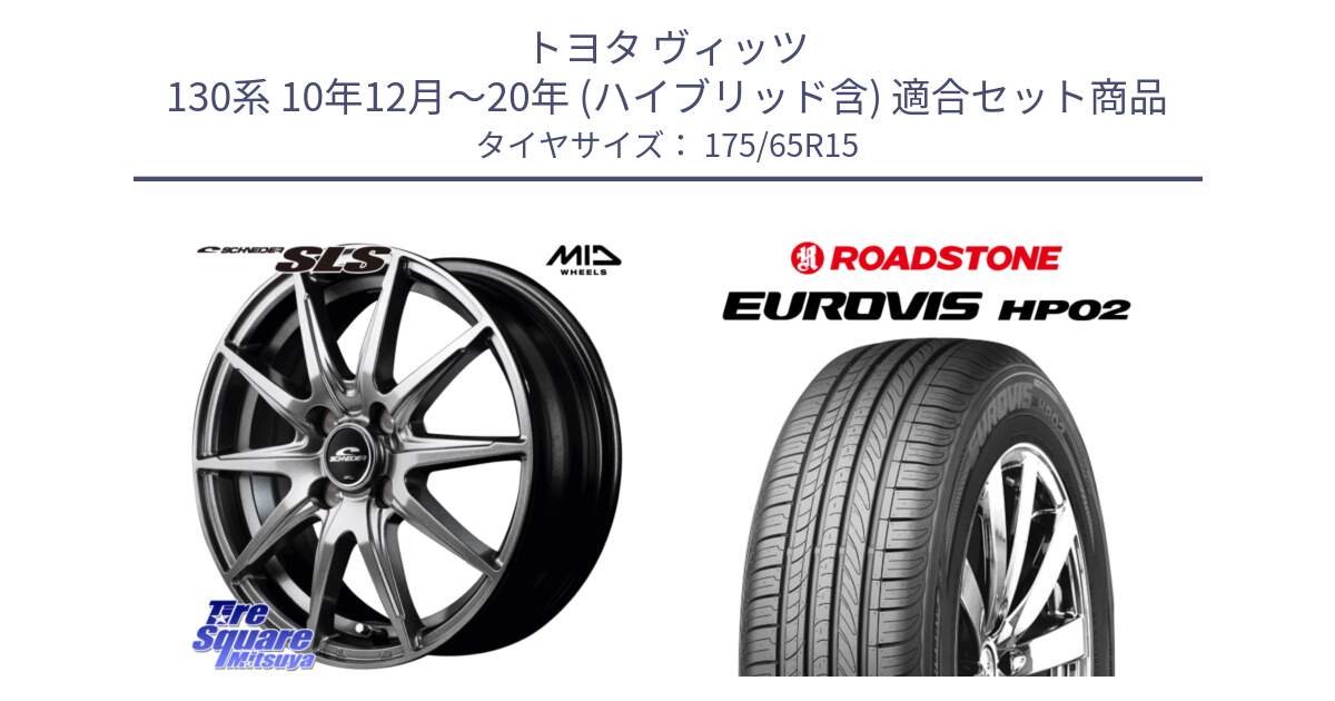 トヨタ ヴィッツ 130系 10年12月～20年 (ハイブリッド含) 用セット商品です。MID SCHNEIDER シュナイダー SLS ホイール 15インチ と ロードストーン EUROVIS HP02 サマータイヤ 175/65R15 の組合せ商品です。