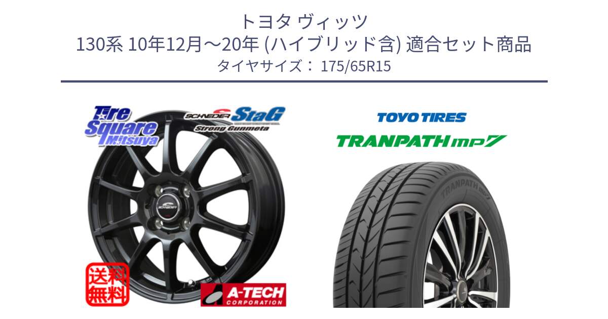 トヨタ ヴィッツ 130系 10年12月～20年 (ハイブリッド含) 用セット商品です。MID SCHNEIDER StaG スタッグ ガンメタ ホイール 15インチ と トーヨー トランパス MP7 ミニバン 在庫 TRANPATH サマータイヤ 175/65R15 の組合せ商品です。