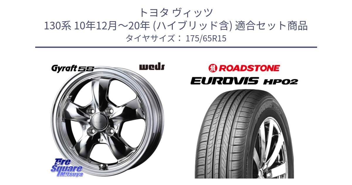 トヨタ ヴィッツ 130系 10年12月～20年 (ハイブリッド含) 用セット商品です。GYRAFT 5S ホイール 15インチ と ロードストーン EUROVIS HP02 サマータイヤ 175/65R15 の組合せ商品です。