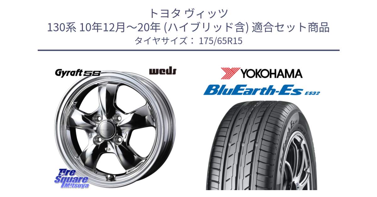 トヨタ ヴィッツ 130系 10年12月～20年 (ハイブリッド含) 用セット商品です。GYRAFT 5S ホイール 15インチ と R6279 ヨコハマ BluEarth-Es ES32 175/65R15 の組合せ商品です。