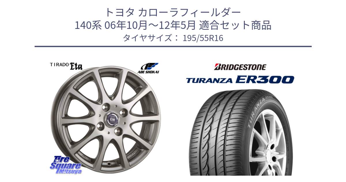 トヨタ カローラフィールダー 140系 06年10月～12年5月 用セット商品です。ティラード イータ と TURANZA ER300  新車装着 195/55R16 の組合せ商品です。