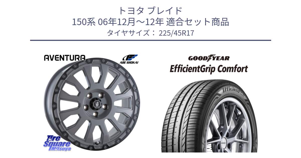 トヨタ ブレイド 150系 06年12月～12年 用セット商品です。LA STRADA AVENTURA アヴェンチュラ 17インチ と EffcientGrip Comfort サマータイヤ 225/45R17 の組合せ商品です。