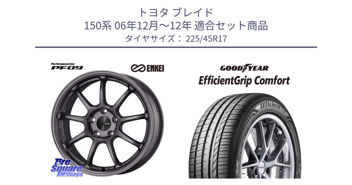 トヨタ ブレイド 150系 06年12月～12年 用セット商品です。PerformanceLine PF09 ホイール 4本 17インチ と EffcientGrip Comfort サマータイヤ 225/45R17 の組合せ商品です。