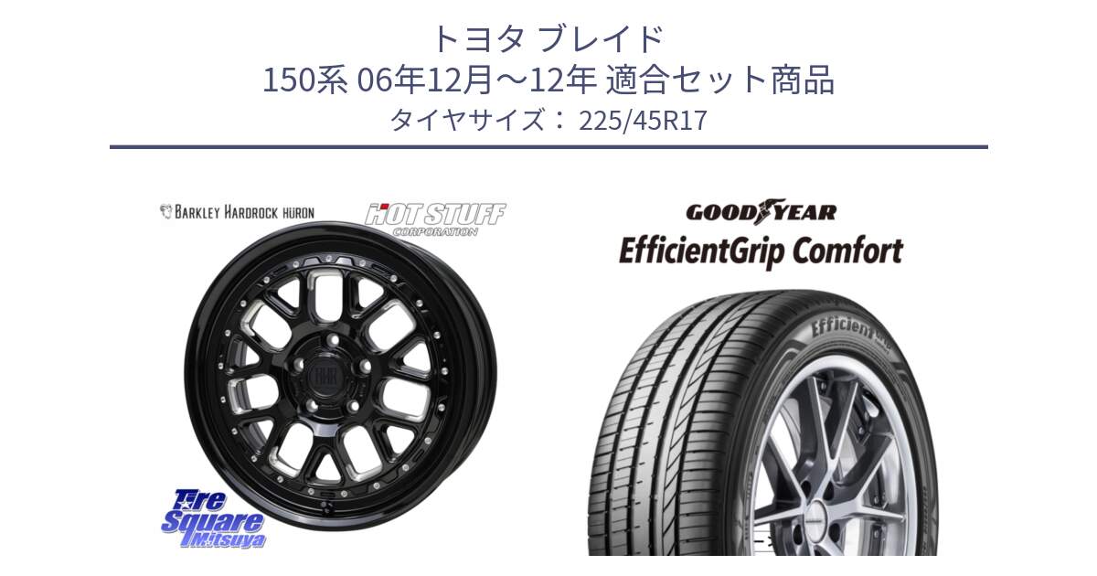 トヨタ ブレイド 150系 06年12月～12年 用セット商品です。BARKLEY HARDROCK HURON  ホイール 17インチ と EffcientGrip Comfort サマータイヤ 225/45R17 の組合せ商品です。