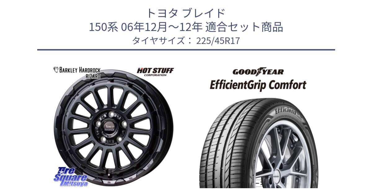 トヨタ ブレイド 150系 06年12月～12年 用セット商品です。バークレー ハードロック リザード 17インチ と EffcientGrip Comfort サマータイヤ 225/45R17 の組合せ商品です。