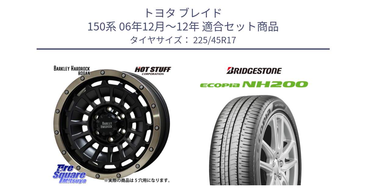 トヨタ ブレイド 150系 06年12月～12年 用セット商品です。ハードロック ローガン ホイール 17インチ と ECOPIA NH200 エコピア サマータイヤ 225/45R17 の組合せ商品です。