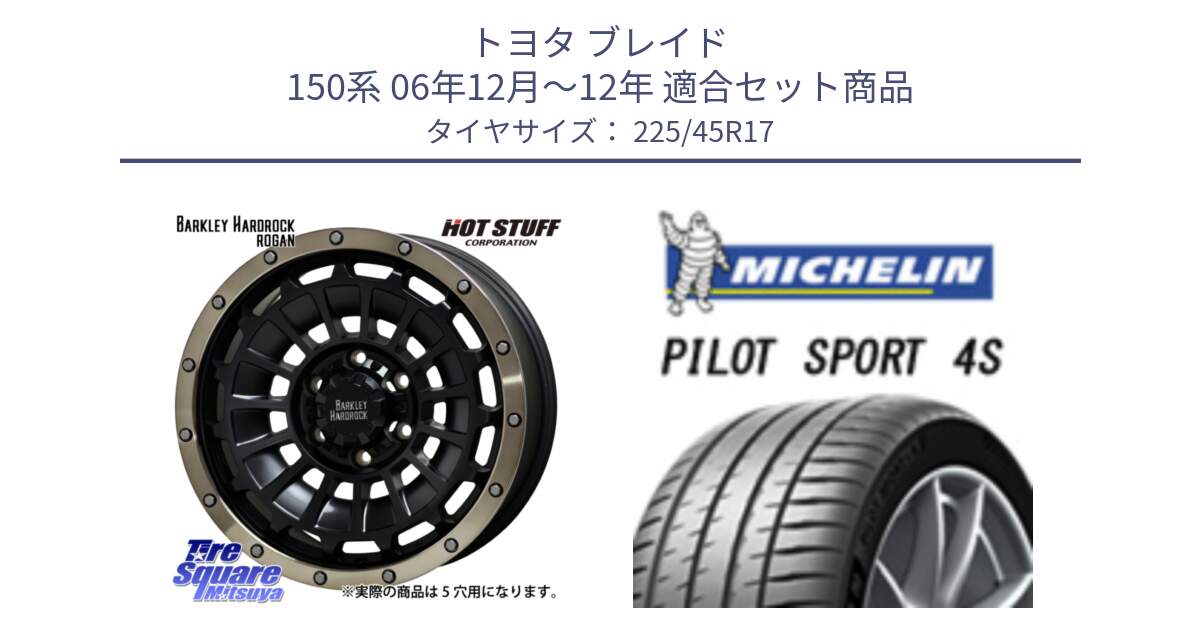 トヨタ ブレイド 150系 06年12月～12年 用セット商品です。ハードロック ローガン ホイール 17インチ と PILOT SPORT 4S パイロットスポーツ4S (94Y) XL 正規 225/45R17 の組合せ商品です。