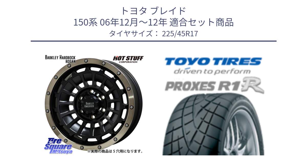 トヨタ ブレイド 150系 06年12月～12年 用セット商品です。ハードロック ローガン ホイール 17インチ と トーヨー プロクセス R1R PROXES サマータイヤ 225/45R17 の組合せ商品です。