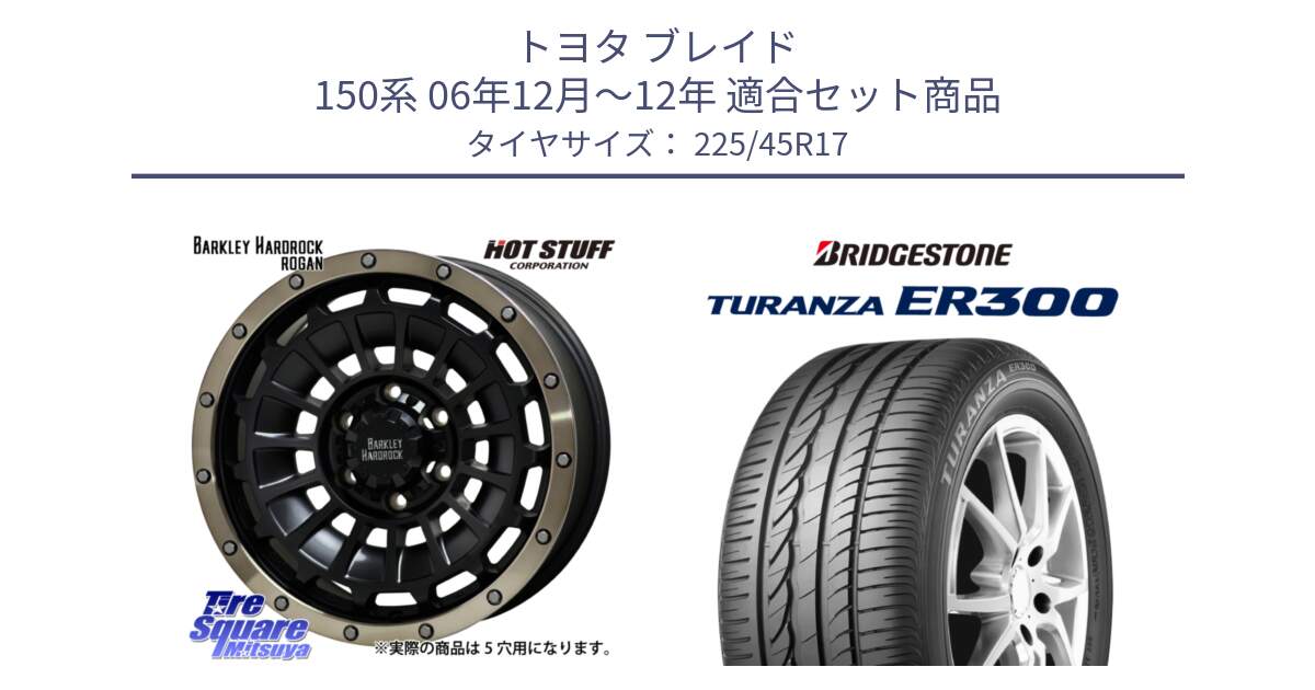 トヨタ ブレイド 150系 06年12月～12年 用セット商品です。ハードロック ローガン ホイール 17インチ と TURANZA ER300 MO 新車装着 225/45R17 の組合せ商品です。