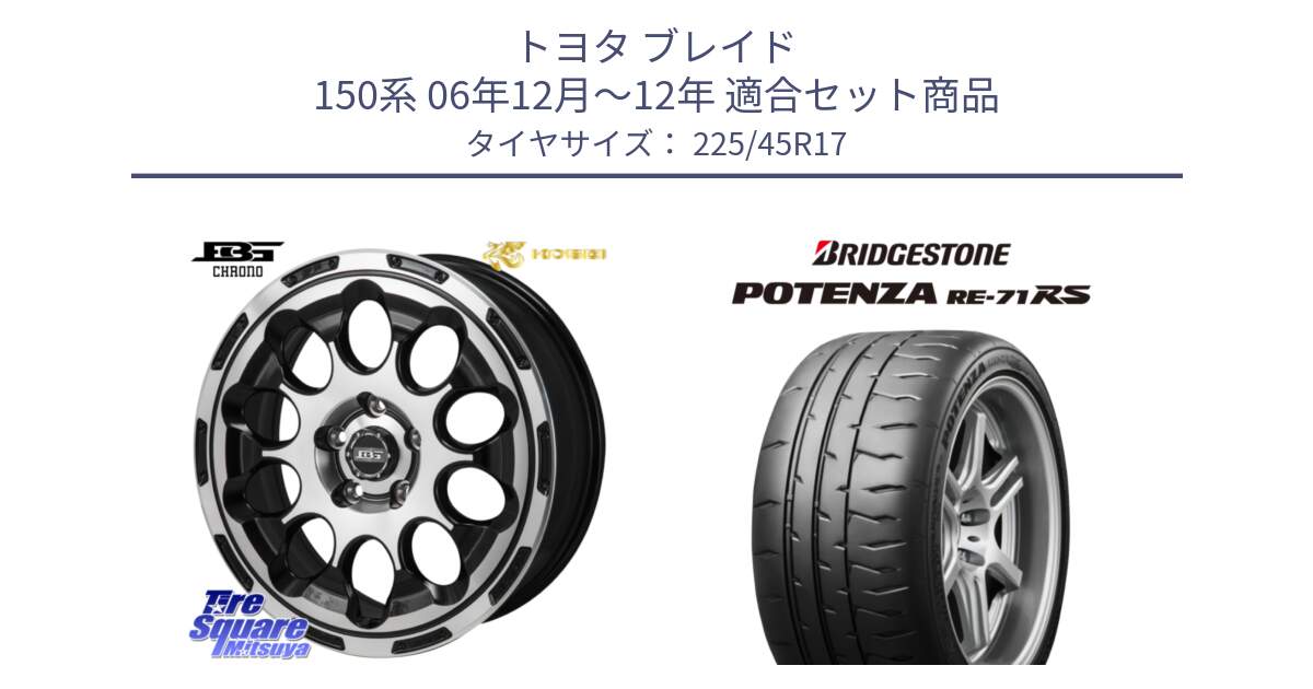 トヨタ ブレイド 150系 06年12月～12年 用セット商品です。ボトムガルシア CHRONO クロノ と ポテンザ RE-71RS POTENZA 【国内正規品】 225/45R17 の組合せ商品です。