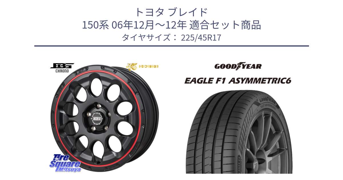 トヨタ ブレイド 150系 06年12月～12年 用セット商品です。ボトムガルシア CHRONO クロノ BKRED と 23年製 XL EAGLE F1 ASYMMETRIC 6 並行 225/45R17 の組合せ商品です。