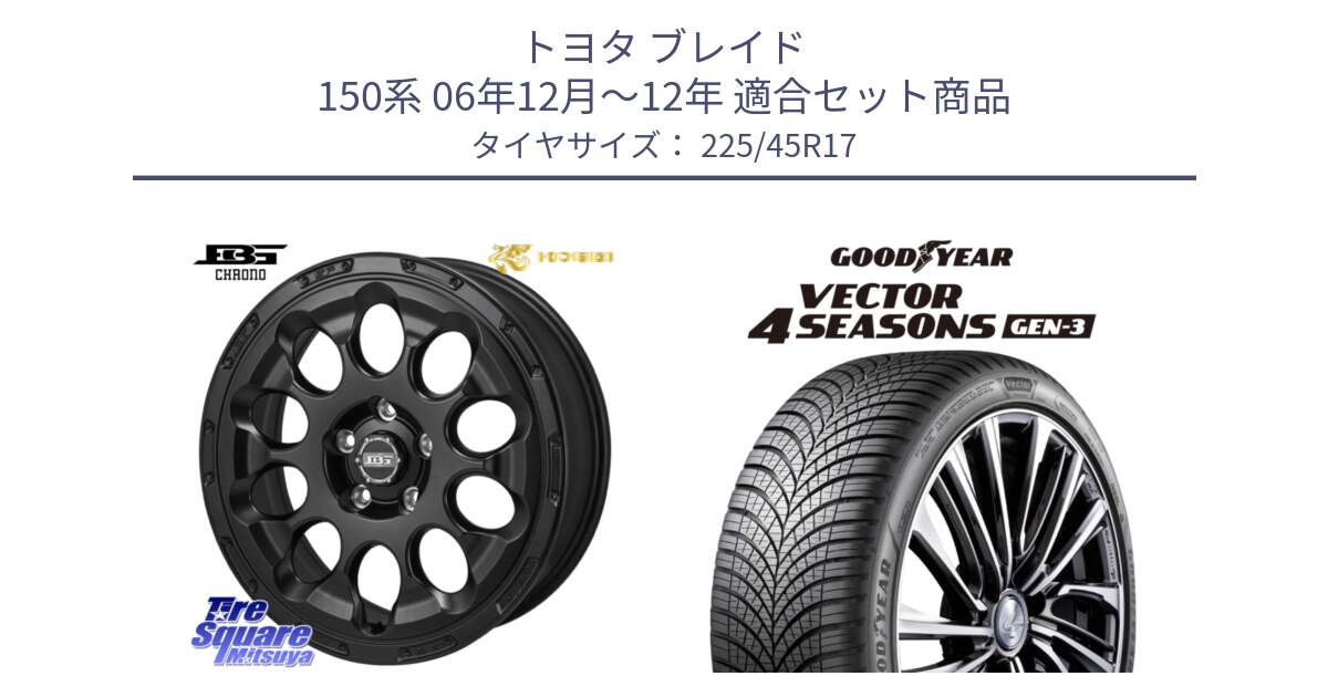 トヨタ ブレイド 150系 06年12月～12年 用セット商品です。ボトムガルシア CHRONO クロノ と 23年製 XL Vector 4Seasons Gen-3 オールシーズン 並行 225/45R17 の組合せ商品です。