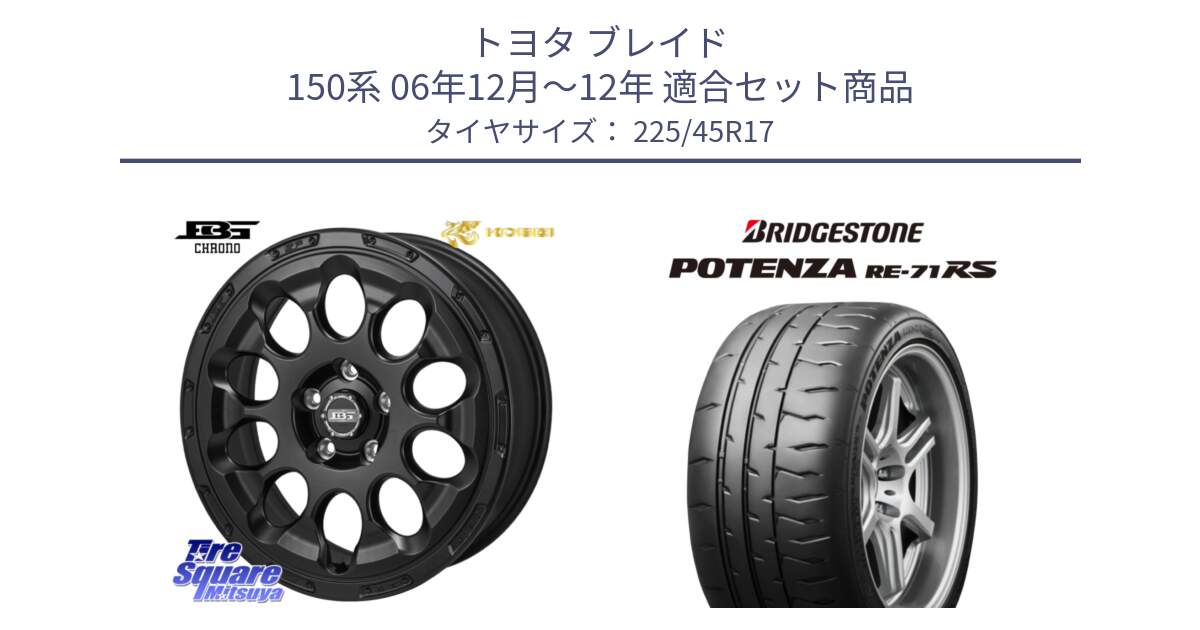 トヨタ ブレイド 150系 06年12月～12年 用セット商品です。ボトムガルシア CHRONO クロノ と ポテンザ RE-71RS POTENZA 【国内正規品】 225/45R17 の組合せ商品です。