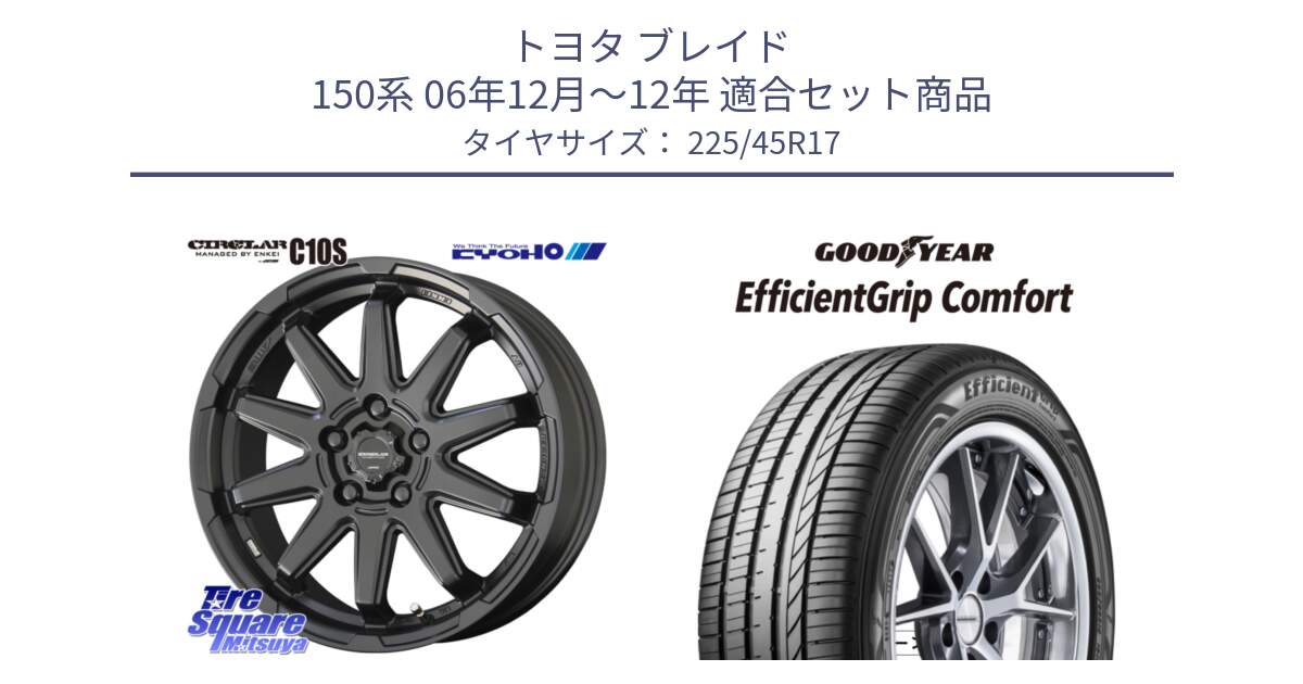 トヨタ ブレイド 150系 06年12月～12年 用セット商品です。キョウホウ CIRCLAR サーキュラー C10S 17インチ と EffcientGrip Comfort サマータイヤ 225/45R17 の組合せ商品です。