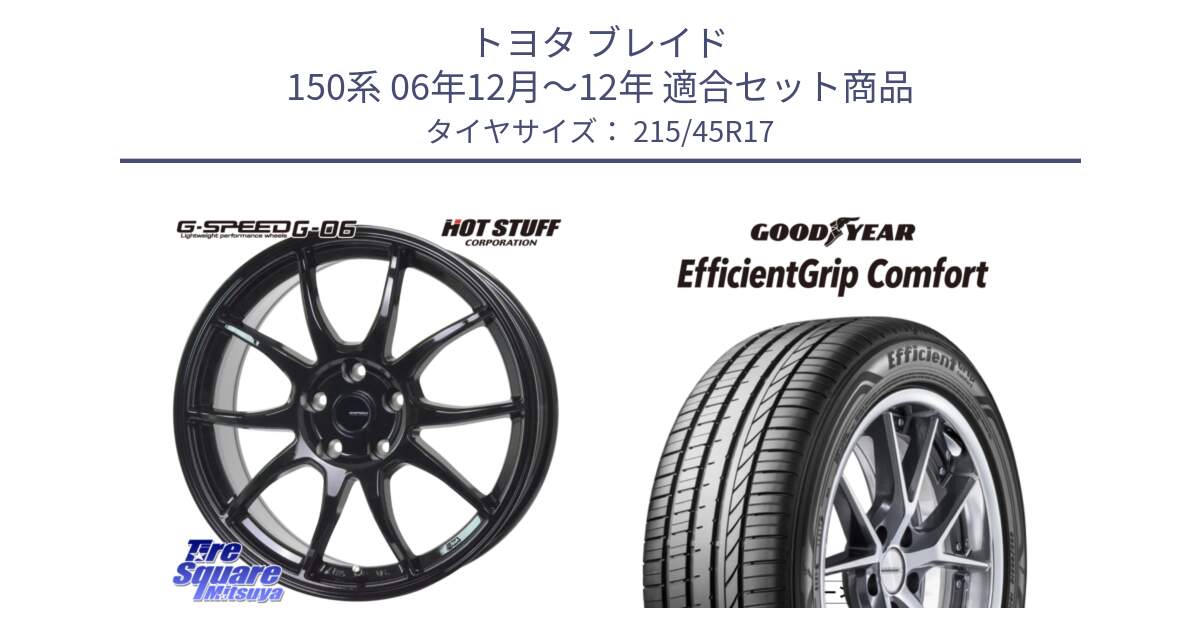 トヨタ ブレイド 150系 06年12月～12年 用セット商品です。G-SPEED G-06 G06 ホイール 17インチ と EffcientGrip Comfort サマータイヤ 215/45R17 の組合せ商品です。