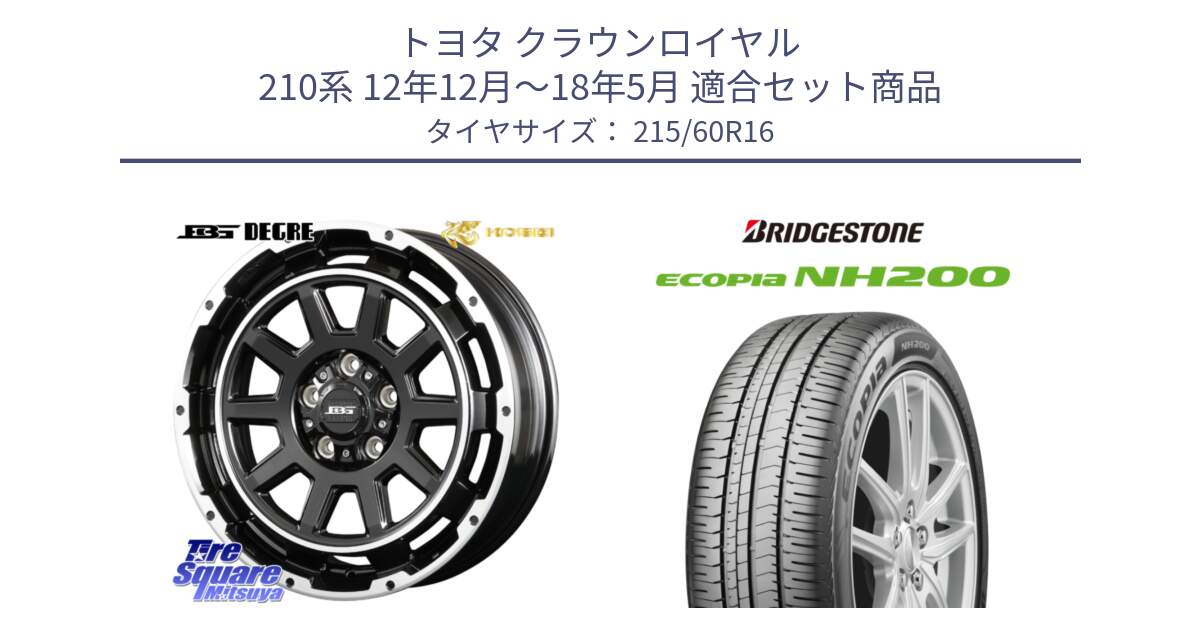 トヨタ クラウンロイヤル 210系 12年12月～18年5月 用セット商品です。ボトムガルシア ディグレ ホイール と ECOPIA NH200 エコピア サマータイヤ 215/60R16 の組合せ商品です。