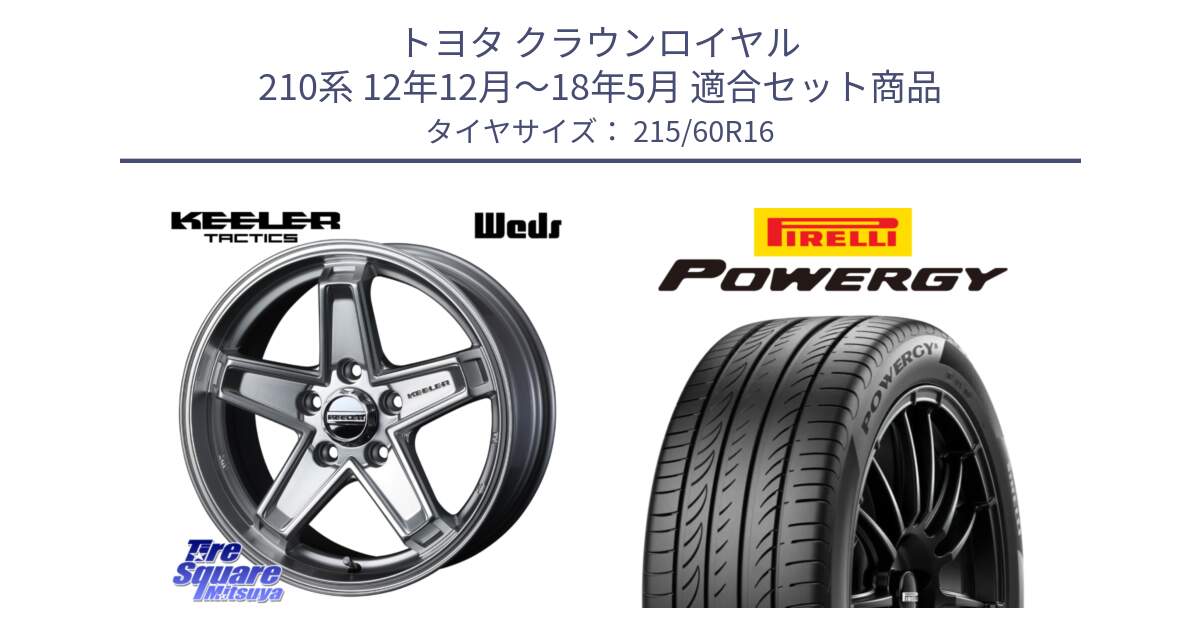 トヨタ クラウンロイヤル 210系 12年12月～18年5月 用セット商品です。KEELER TACTICS シルバー ホイール 4本 16インチ と POWERGY パワジー サマータイヤ  215/60R16 の組合せ商品です。