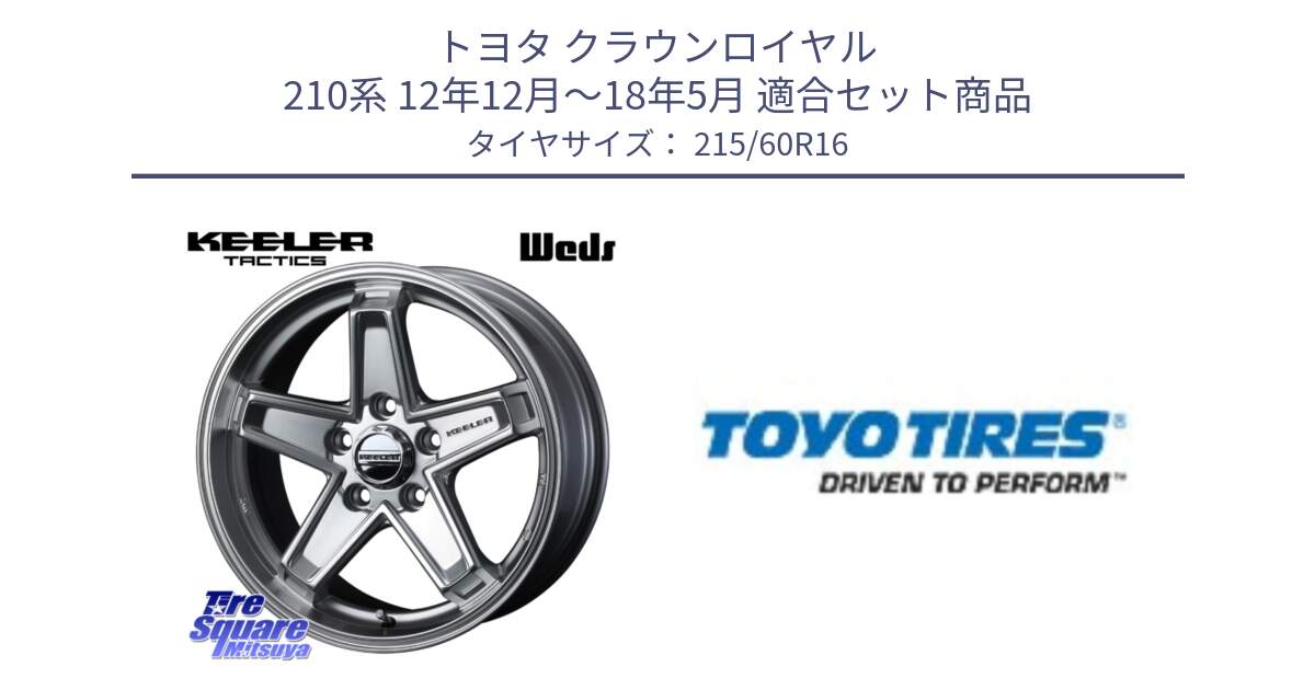 トヨタ クラウンロイヤル 210系 12年12月～18年5月 用セット商品です。KEELER TACTICS シルバー ホイール 4本 16インチ と PROXES R30 新車装着 サマータイヤ 215/60R16 の組合せ商品です。