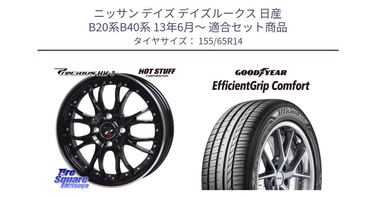 ニッサン デイズ デイズルークス 日産 B20系B40系 13年6月～ 用セット商品です。Precious プレシャス HM3 HM-3 4H MB 14インチ と EffcientGrip Comfort サマータイヤ 155/65R14 の組合せ商品です。