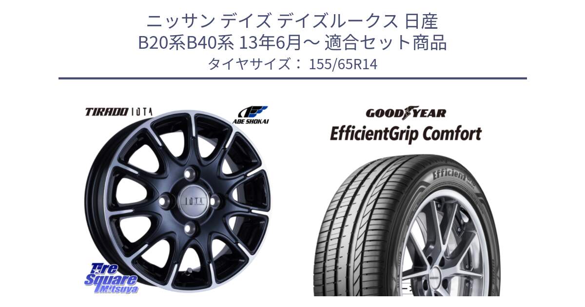 ニッサン デイズ デイズルークス 日産 B20系B40系 13年6月～ 用セット商品です。TIRADO IOTA イオタ ホイール 14インチ と EffcientGrip Comfort サマータイヤ 155/65R14 の組合せ商品です。