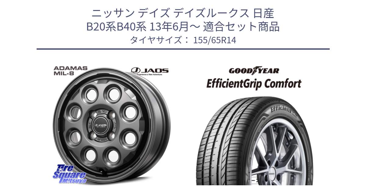 ニッサン デイズ デイズルークス 日産 B20系B40系 13年6月～ 用セット商品です。JAOS ADAMAS MIL-8 ジャオス アダマス ミルエイト 14インチ と EffcientGrip Comfort サマータイヤ 155/65R14 の組合せ商品です。