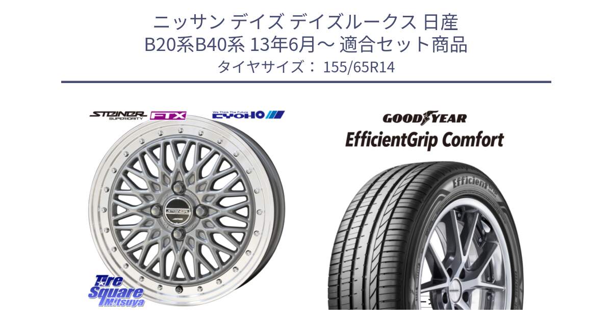 ニッサン デイズ デイズルークス 日産 B20系B40系 13年6月～ 用セット商品です。【欠品次回10月末】シュタイナー FTX SIL 14インチ と EffcientGrip Comfort サマータイヤ 155/65R14 の組合せ商品です。