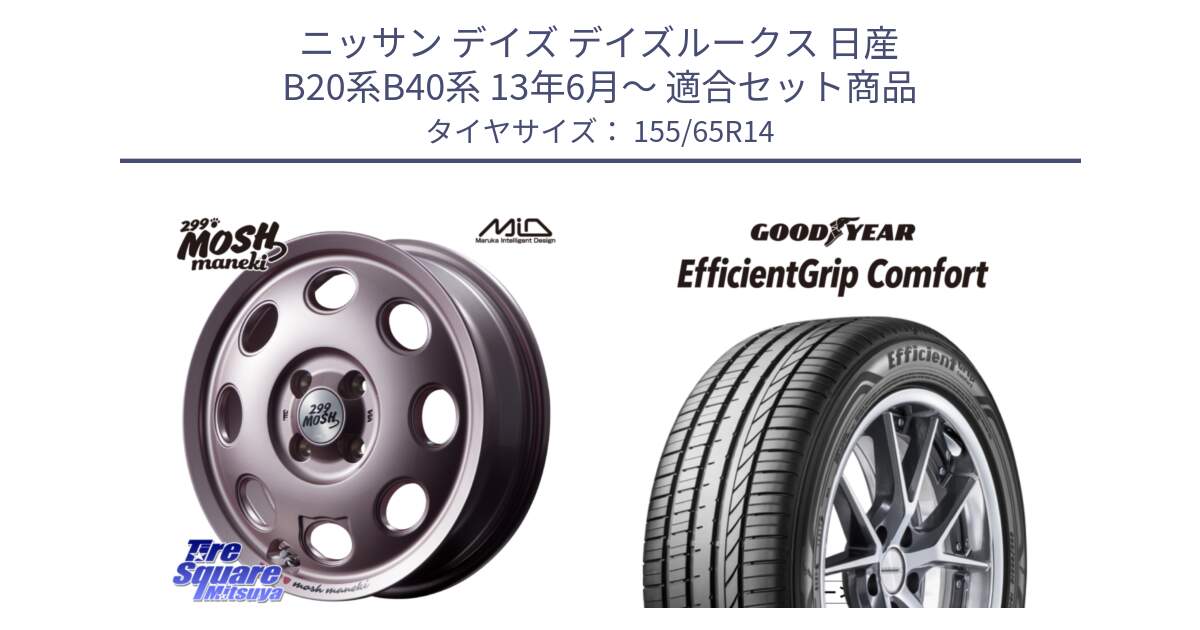 ニッサン デイズ デイズルークス 日産 B20系B40系 13年6月～ 用セット商品です。MID 299 MOSH MANEKI モッシュ マネキ 14インチ と EffcientGrip Comfort サマータイヤ 155/65R14 の組合せ商品です。