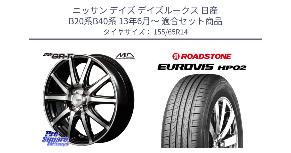 ニッサン デイズ デイズルークス 日産 B20系B40系 13年6月～ 用セット商品です。MID FINAL SPEED GR ガンマ ホイール と ロードストーン EUROVIS HP02 サマータイヤ 155/65R14 の組合せ商品です。