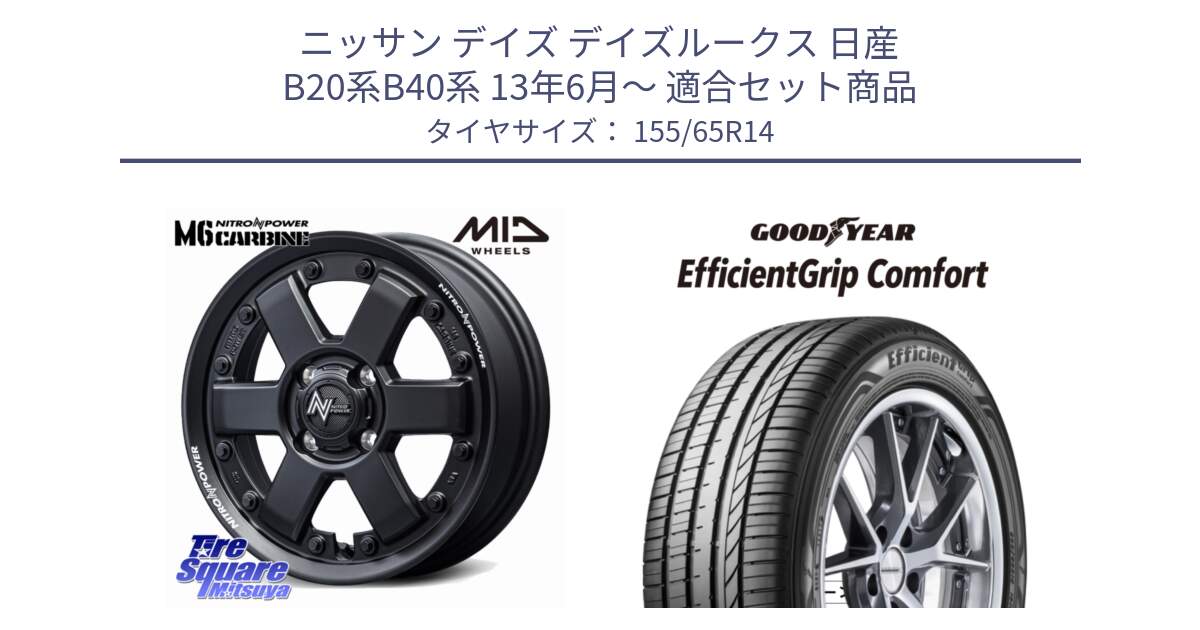 ニッサン デイズ デイズルークス 日産 B20系B40系 13年6月～ 用セット商品です。NITRO POWER M6 CARBINE ホイール 14インチ と EffcientGrip Comfort サマータイヤ 155/65R14 の組合せ商品です。