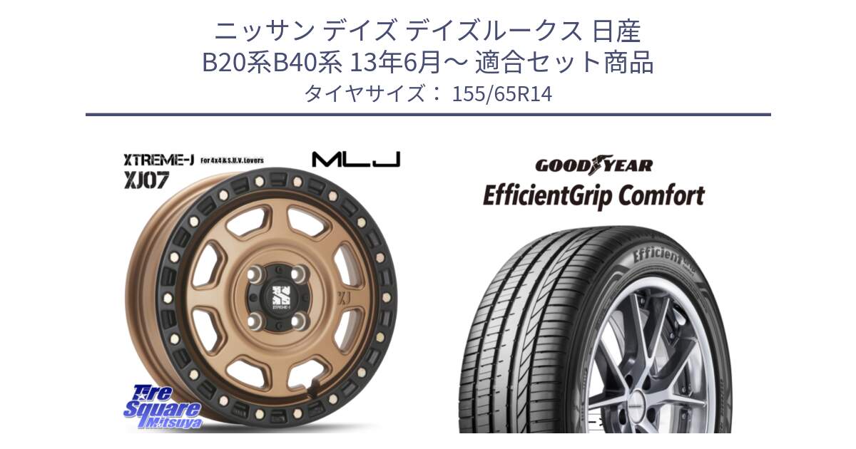 ニッサン デイズ デイズルークス 日産 B20系B40系 13年6月～ 用セット商品です。XJ07 XTREME-J 4H MB  エクストリームJ 14インチ と EffcientGrip Comfort サマータイヤ 155/65R14 の組合せ商品です。