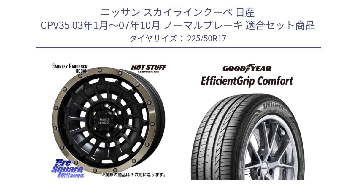 ニッサン スカイラインクーペ 日産 CPV35 03年1月～07年10月 ノーマルブレーキ 用セット商品です。ハードロック ローガン ホイール 17インチ と EffcientGrip Comfort サマータイヤ 225/50R17 の組合せ商品です。