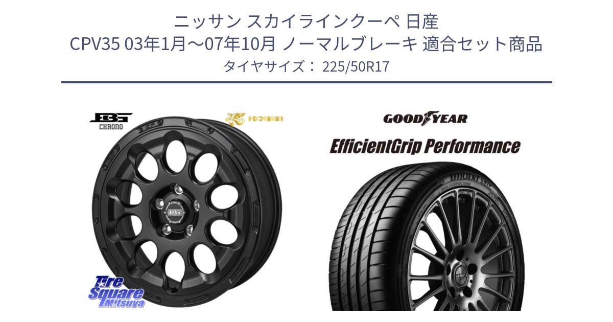 ニッサン スカイラインクーペ 日産 CPV35 03年1月～07年10月 ノーマルブレーキ 用セット商品です。ボトムガルシア CHRONO クロノ と EfficientGrip Performance エフィシェントグリップ パフォーマンス MO 正規品 新車装着 サマータイヤ 225/50R17 の組合せ商品です。