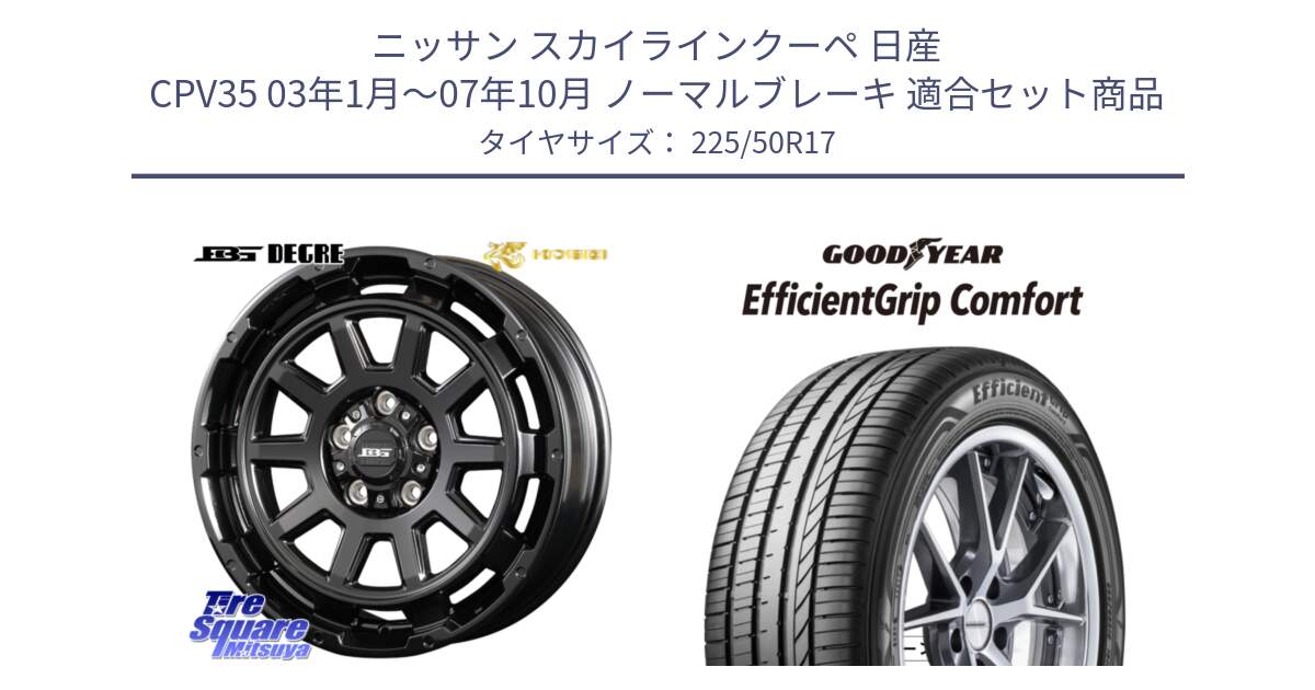 ニッサン スカイラインクーペ 日産 CPV35 03年1月～07年10月 ノーマルブレーキ 用セット商品です。ボトムガルシア ディグレ ホイール と EffcientGrip Comfort サマータイヤ 225/50R17 の組合せ商品です。