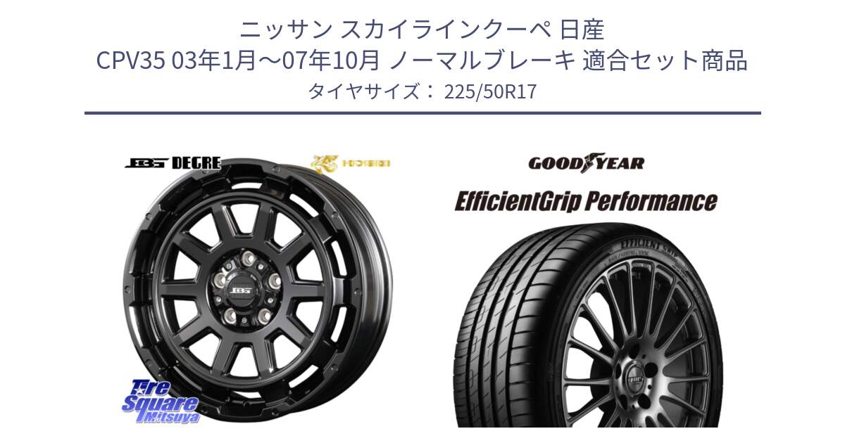 ニッサン スカイラインクーペ 日産 CPV35 03年1月～07年10月 ノーマルブレーキ 用セット商品です。ボトムガルシア ディグレ ホイール と EfficientGrip Performance エフィシェントグリップ パフォーマンス MO 正規品 新車装着 サマータイヤ 225/50R17 の組合せ商品です。