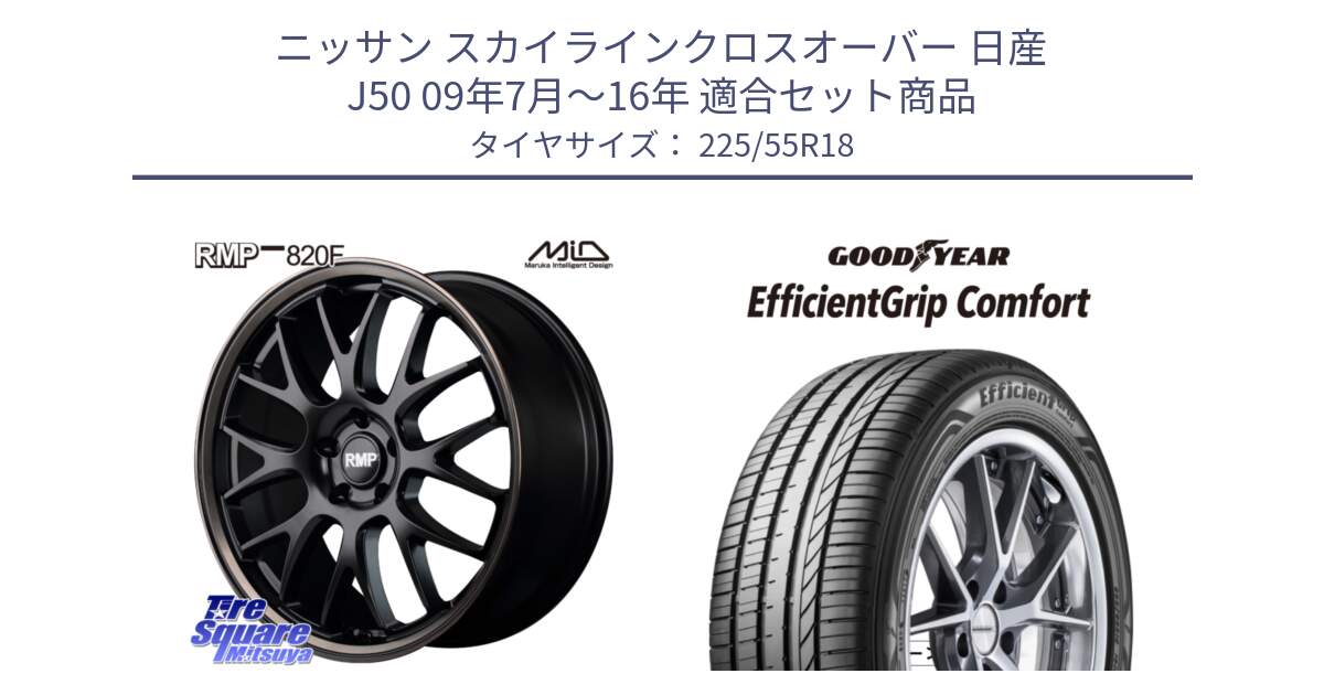 ニッサン スカイラインクロスオーバー 日産 J50 09年7月～16年 用セット商品です。MID RMP - 820F SBB 18インチ と EffcientGrip Comfort サマータイヤ 225/55R18 の組合せ商品です。