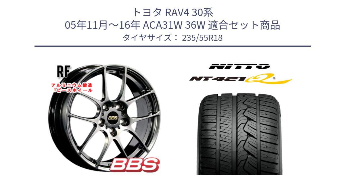 トヨタ RAV4 30系 05年11月～16年 ACA31W 36W 用セット商品です。RF 鍛造1ピース DB ホイール 18インチ と ニットー NT421Q サマータイヤ 235/55R18 の組合せ商品です。