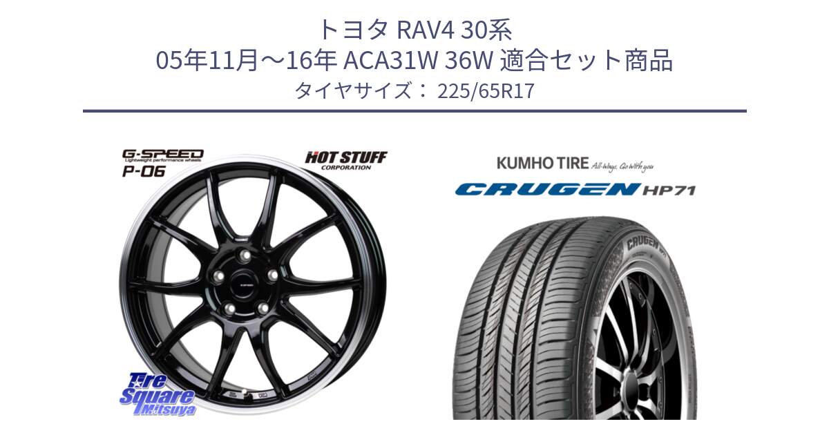 トヨタ RAV4 30系 05年11月～16年 ACA31W 36W 用セット商品です。G-SPEED P06 P-06 ホイール 17インチ と CRUGEN HP71 クルーゼン サマータイヤ 225/65R17 の組合せ商品です。