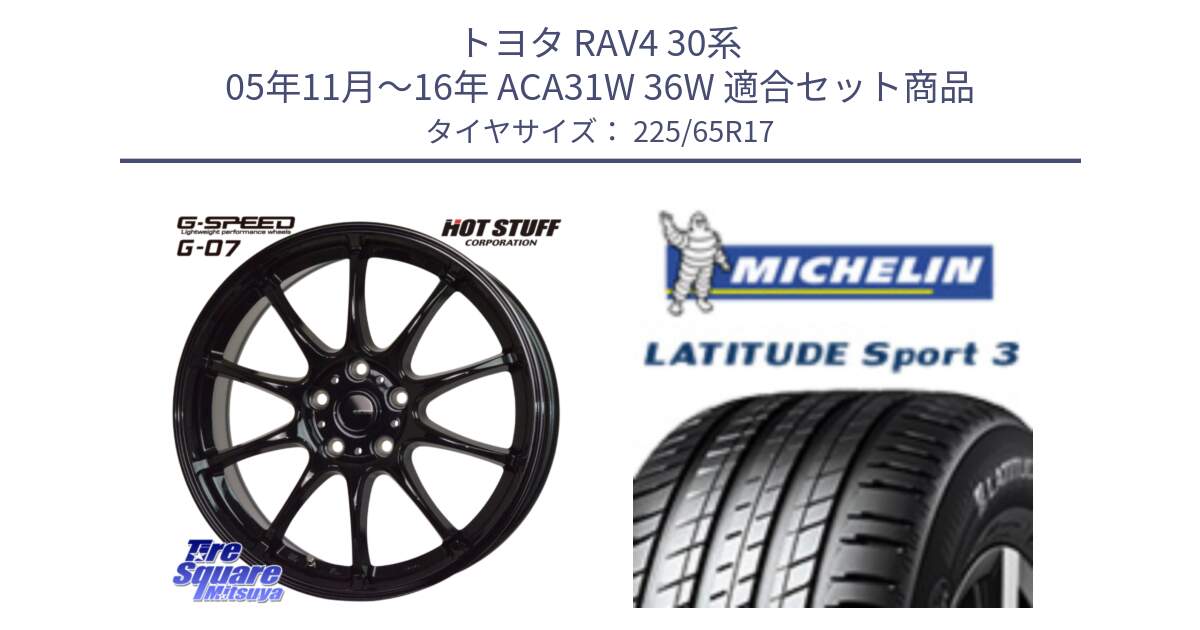 トヨタ RAV4 30系 05年11月～16年 ACA31W 36W 用セット商品です。G.SPEED G-07 ホイール 17インチ と LATITUDE SPORT 3 106V XL JLR DT 正規 225/65R17 の組合せ商品です。