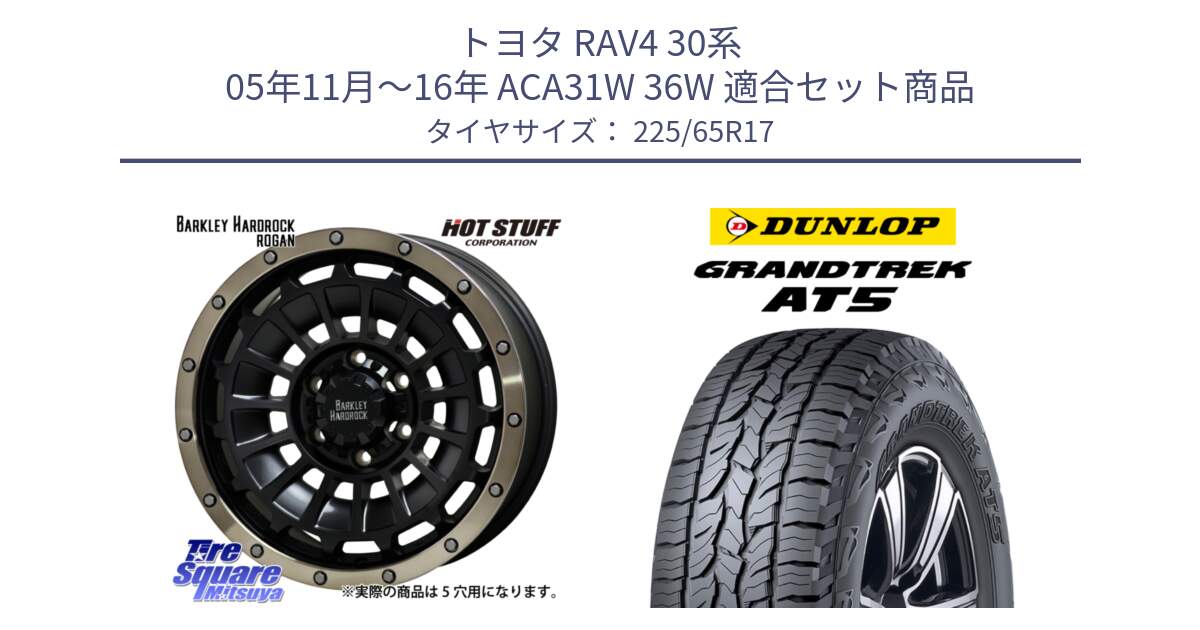 トヨタ RAV4 30系 05年11月～16年 ACA31W 36W 用セット商品です。ハードロック ローガン ホイール 17インチ と ダンロップ グラントレック AT5 サマータイヤ 225/65R17 の組合せ商品です。