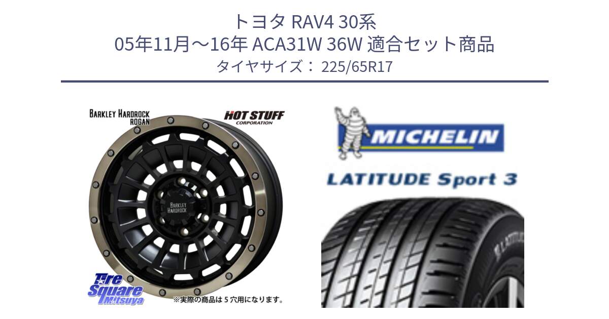 トヨタ RAV4 30系 05年11月～16年 ACA31W 36W 用セット商品です。ハードロック ローガン ホイール 17インチ と LATITUDE SPORT 3 106V XL JLR DT 正規 225/65R17 の組合せ商品です。