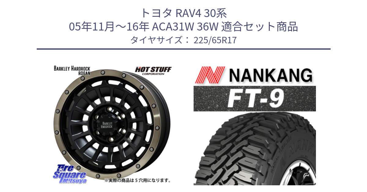 トヨタ RAV4 30系 05年11月～16年 ACA31W 36W 用セット商品です。ハードロック ローガン ホイール 17インチ と ROLLNEX FT-9 ホワイトレター サマータイヤ 225/65R17 の組合せ商品です。