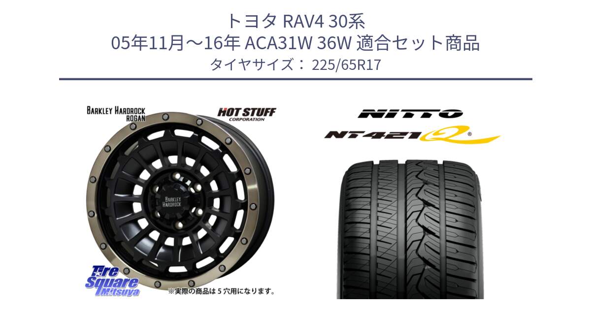 トヨタ RAV4 30系 05年11月～16年 ACA31W 36W 用セット商品です。ハードロック ローガン ホイール 17インチ と ニットー NT421Q サマータイヤ 225/65R17 の組合せ商品です。